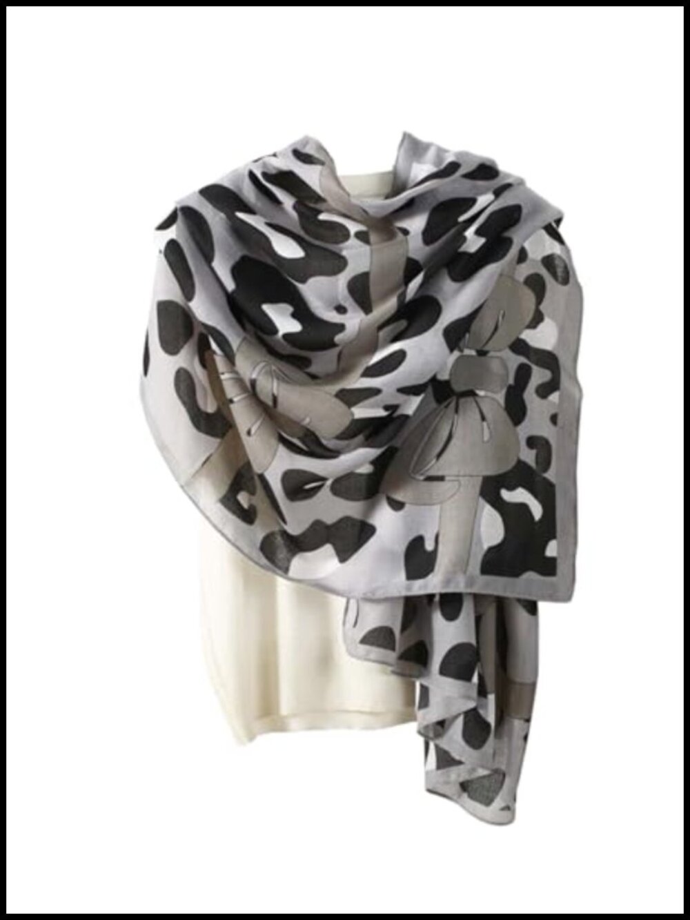 Geometric Animal Print Cotton Linen Scarf Shawl Wrap